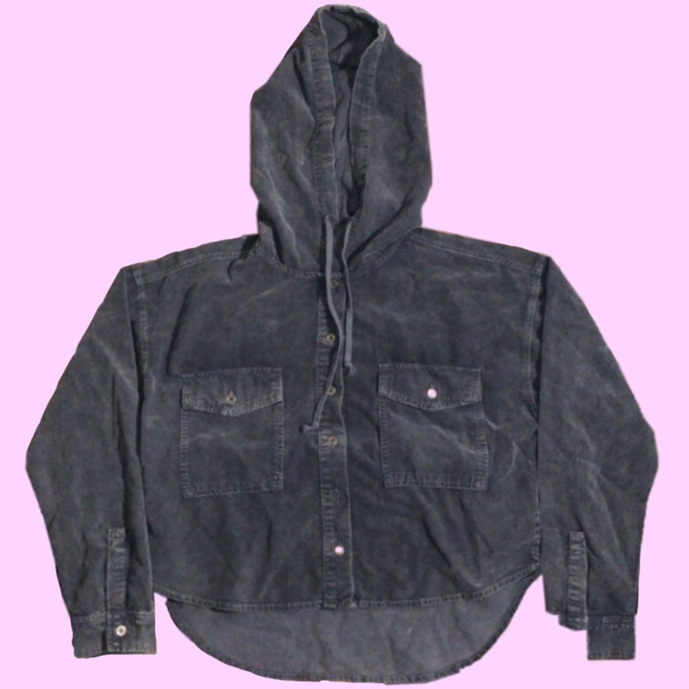 Y2K Grunge grey crop top hoodie drawstrings button up skater minimalist indie